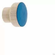 Klamki - Gałka meblowa Simple Drewniana Emaliowana Chłodny Niebieski Olej Biały - miniaturka - grafika 1