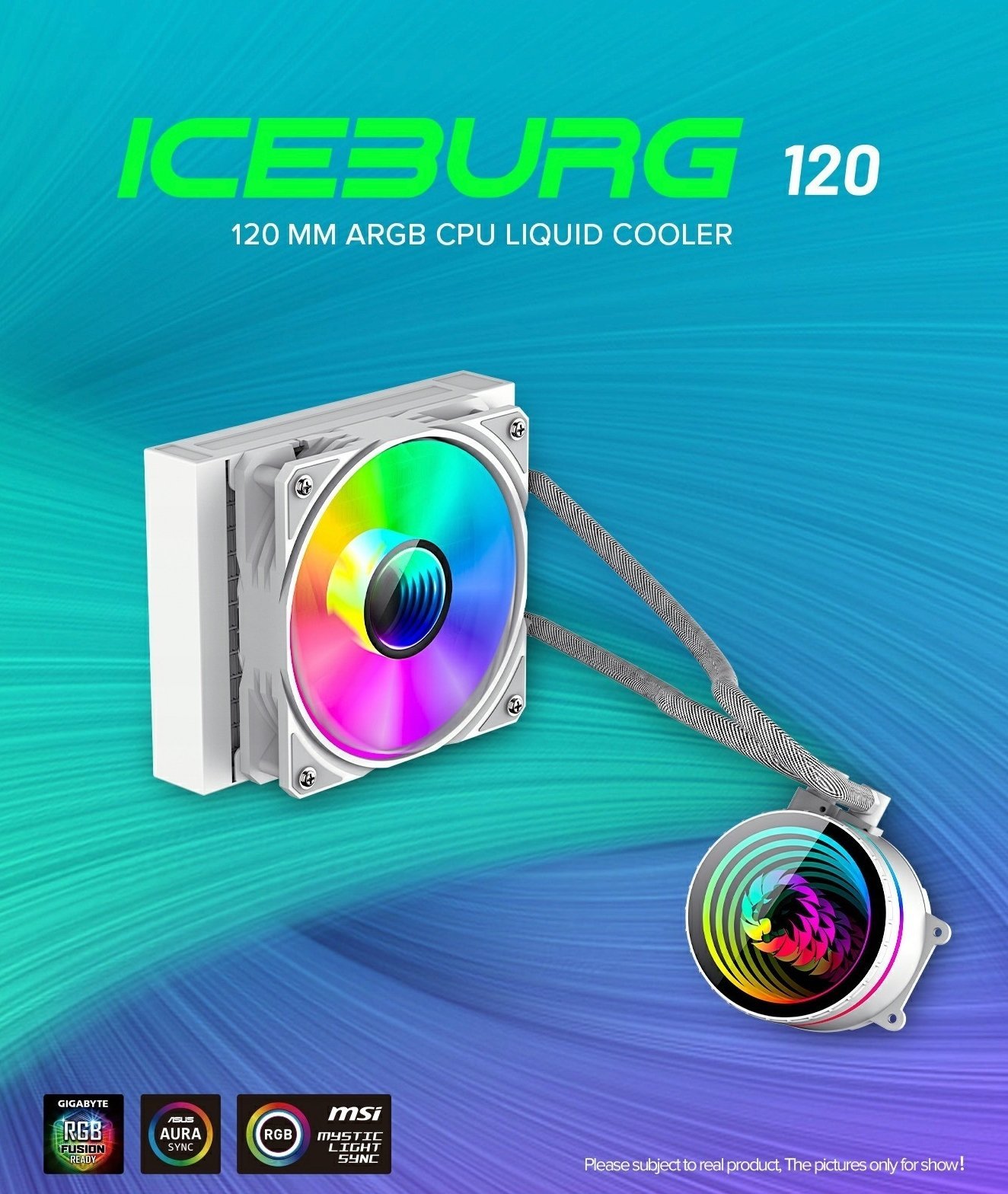 Chłodzenie wodne GameMax Gamemax CPU Liquid Cooler ICEBURG 120 WT Intel, AMD