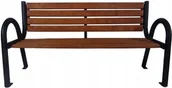Wyposażenie miejsc publicznych - Ławka ogrodowa Karstal ławka stalowa ławka parkowa ławka ogrodowa meble ogrodowe drewniane oparcie Brussels 9528 - miniaturka - grafika 1