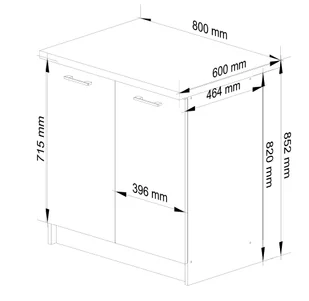 Szafka OLIWIA S80 + BLAT BIAŁA / BETON - Meble kuchenne - miniaturka - grafika 6