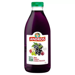 Andros Sok wieloowocowy z czarną porzeczką z witaminą C 1 l - Soki i napoje niegazowane - miniaturka - grafika 1