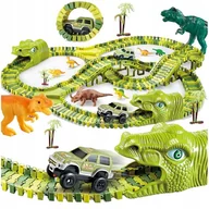 Zabawki konstrukcyjne - TOR WYŚCIGOWY DINOZAUR XXL 240 EL. DINO PARK TOR PRZESZKÓD DINOZAURY ZESTAW - miniaturka - grafika 1