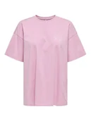 Koszulki i topy damskie - ONLY T-Shirt Vivvi 15346761 Różowy Regular Fit - miniaturka - grafika 1
