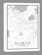 Obrazy i zdjęcia na płótnie - Gliwice, Polska mapa czarno biała - obraz na płótnie Wymiar do wyboru: 30x40 cm - miniaturka - grafika 1