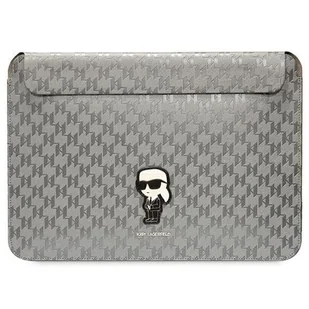Karl Lagerfeld Sleeve KLCS14SAKHPKG 14" srebrny/silver Saffiano Monogram Ikonik - Etui i futerały do telefonów - miniaturka - grafika 1