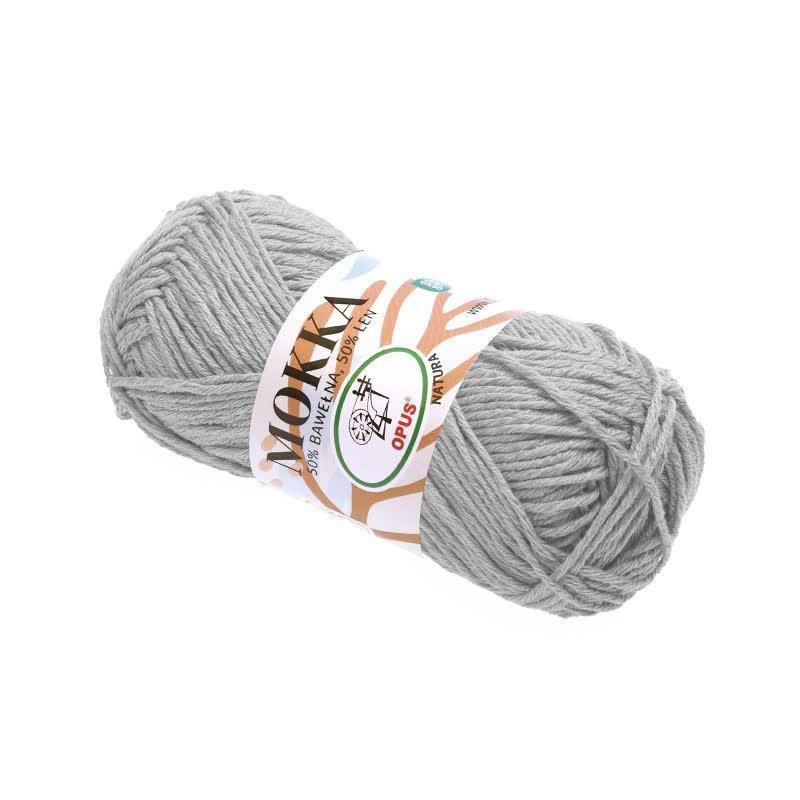 Włóczka Opus Natura Mokka nr 2004 szary 50% len + 50% bawełna 50g 80m eko