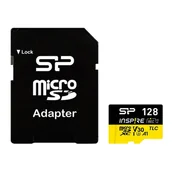 Karty pamięci - Karta pamięci silicon power microsdxc power inspire 128gb v30 uhs-i u3 a1 4k ddr200 170/150mb/s tlc + adapter SP128GBSTXLV3V1NSP - miniaturka - grafika 1