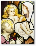 Ikony i obrazy sakralne - Święta Rodzina witraż, nowoczesny obraz religijny plexi - miniaturka - grafika 1