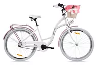 Rowery - Rower miejski damski z przerzutkami Goetze 26 cali biały - miniaturka - grafika 1