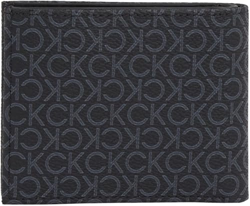 Calvin Klein Męski BIFOLD 5CC W/COIN Bi-Fold portfel, klasyczny mono czarny, rozmiar 0ne, Klasyczny mono czarny, 0ne Size