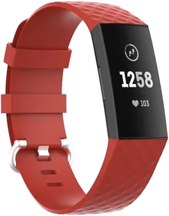 PASEK DO ZEGARKA Fitbit Charge 3/3 SE/4 CZERWONY SILIKON WODOODPORNY - Akcesoria do smartwatchy - miniaturka - grafika 1