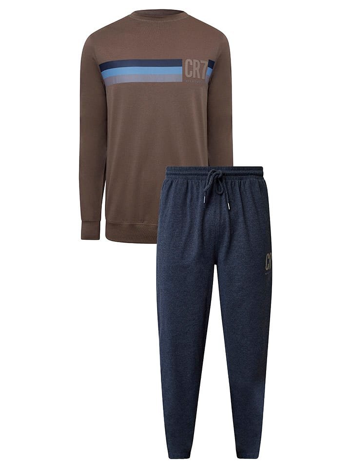 CR7 Piżama w kolorze brązowo-granatowym