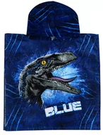 Okrycia kąpielowe dla dzieci - Ponczo ręcznik JURASSIC WORLD BLUE dla dzieci 50 x100 kaptur - miniaturka - grafika 1