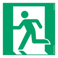 Systemy ekspozycyjne i znaki informacyjne - AE001 WYJŚCIE EWAKUACYJNE LEWOSTRONNE, FS - FOLIA SAMOPRZYLEPNA FOTOLUMINESCENCYJNA; (250X250MM) - miniaturka - grafika 1