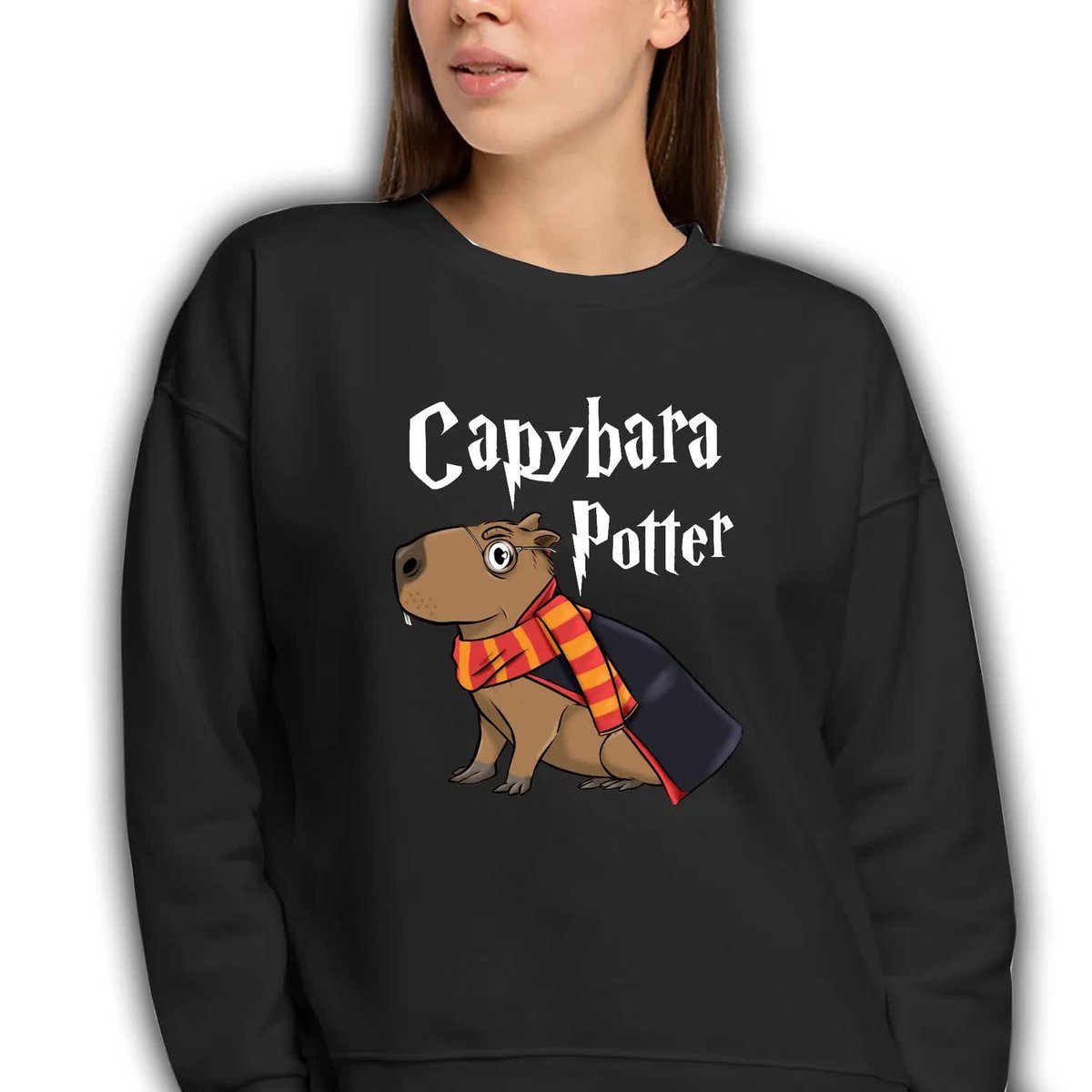 BLUZA CZARNA Dresowa Damska Prezent Dla Fana Harrego CAPYBARA POTTER Wz - M