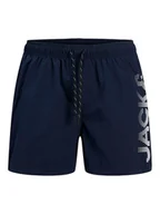 Kąpielówki męskie - Jack & Jones Szorty kąpielowe "Maui" w kolorze granatowym - miniaturka - grafika 1