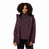 Kurtki damskie - Damska kurtka 3w1 Jack Wolfskin ROTWAND 3IN1 JKT W amaranth - XS - miniaturka - grafika 1