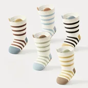 Skarpetki dla dzieci - TEMU 5 Par Unisexowych Paskowanych Skarpetek Antypoślizgowych dla Maluchów - Oddychające Skarpety do Połowy Łydki, Bezpieczeństwo Domowe, - miniaturka - grafika 1