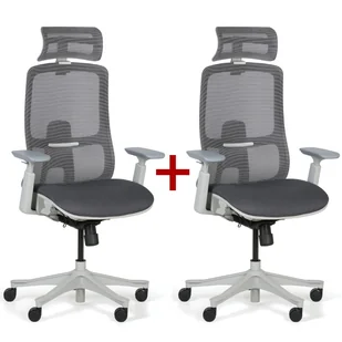 Fotel biurowy, krzesło biurowe Krzesło biurowe JOHNNY 1+1 GRATIS, szare - Fotele i krzesła biurowe - miniaturka - grafika 1