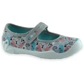 Buty dla dziewczynek - Balerinki dziewczęce kapcie do przedszkola na rzep Befado 114X550 Blanca - miniaturka - grafika 1