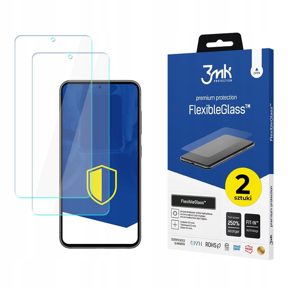 2x Szkło hybrydowe na ekran do Samsung Galaxy S23+ - 3mk FlexibleGlass