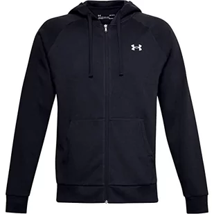 Under Armour Męska bluza z kapturem Ua Rival Cotton Fz, Czarny/onyks biały, L - Bluzy męskie - miniaturka - grafika 1