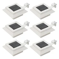 Lampy ogrodowe - vidaXL Kwadratowe lampy solarne na zewnątrz, 6 szt., LED, 12 cm, białe - miniaturka - grafika 1