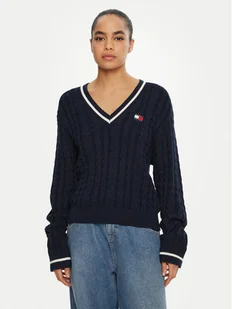 Tommy Jeans Sweter DW0DW19885 Granatowy Regular Fit - Swetry damskie - miniaturka - grafika 1
