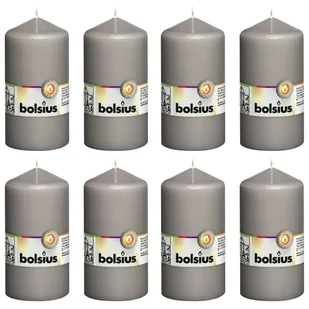 Bolsius Sfeerpunt Świece pieńkowe, 8 szt., 130 x 68 mm, ciepły szary 103615300122 - Świece - miniaturka - grafika 1
