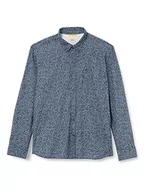 Koszule męskie - camel active Męska koszula z długim rękawem z nadrukiem na całej powierzchni, niebieski (Night Blue), L - miniaturka - grafika 1