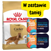 Sucha karma dla psów - ROYAL CANIN Cocker Spaniel Adult 12kg + Tails.com Grain Free Adult 65% mięsa 12x400g - miniaturka - grafika 1