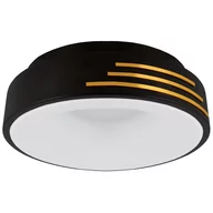 Lampy sufitowe - Nowoczesny plafon 4164 Ideus LED 24W 4200K do salonu czarny złoty - miniaturka - grafika 1