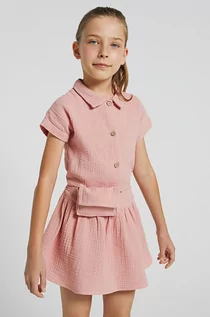 Sukienki - Mayoral Mayoral sukienka bawełniana dziecięca kolor różowy mini rozkloszowana - grafika 1