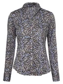 Koszule damskie - Franco Callegari - Bluzka damska łatwa w prasowaniu, biały|niebieski|wielokolorowy - miniaturka - grafika 1