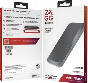 Szkło hartowane Zagg Anti-glare Anti-fingerprint do Apple iPhone15 Pro Max - Szkła hartowane na telefon - miniaturka - grafika 1