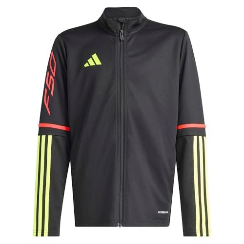 adidas uniseks-kind F50 TRAINING JACKET KIDS, black/team solar yellow 2/lucid red, 15-16 Years