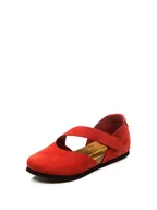 Baleriny - Comfortfusse Skórzane baleriny w kolorze czerwonym - miniaturka - grafika 1