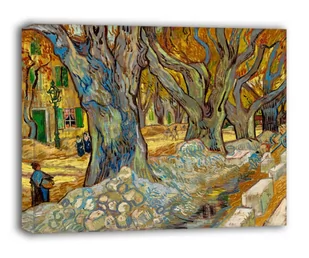 Vincent Van Gogh, The Large Plane Trees (Road Menders at Saint-Rémy) - obraz na płótnie Wymiar do wyboru: 100x70 cm - Obrazy i zdjęcia na płótnie - miniaturka - grafika 1
