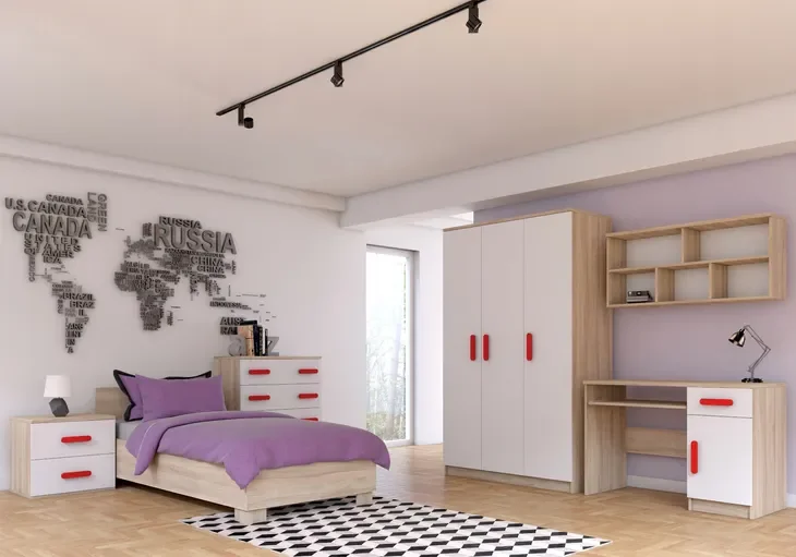 Zestaw młodzieżowy system SMYK I z biurkiem 2/8/9/19/22/36 BIAŁY PRODUCENT