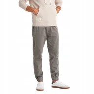 Spodnie męskie - Męskie spodnie dzianinowe joggery grafitowe V4 OM-PAJO-0202 XL - miniaturka - grafika 1