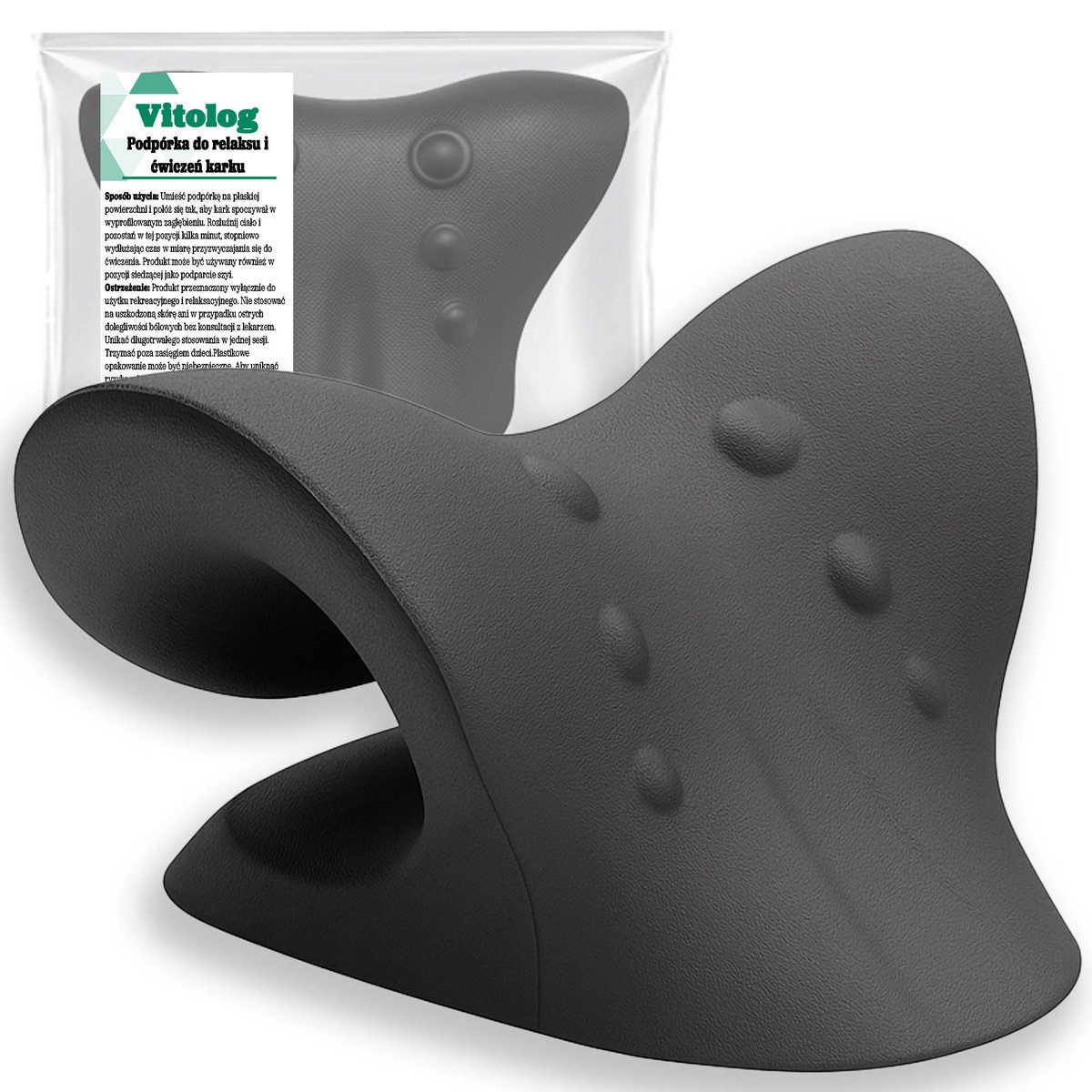 PODUSZKA TRAKCYJNA MASAŻER NA SZYJĘ KARK PRZYRZĄD DO ROZCIĄGANIA SZYI