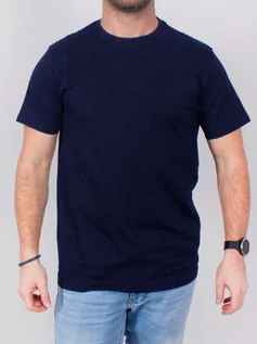 Koszulki męskie - Podkoszulka t-shirt bawełniany męski granat gładki  XXL - YOCLUB - grafika 1