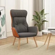 Fotele - Lumarko Fotel wypoczynkowy, ciemnoszary, tkanina i PVC! - miniaturka - grafika 1