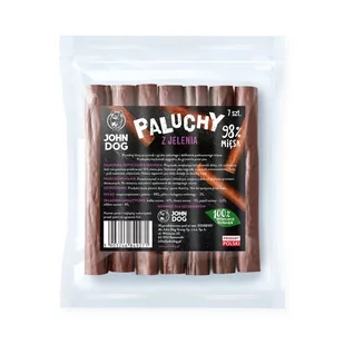 John Dog Paluchy z JELENIA 7szt. 98% mięsa John Dog - Przysmaki dla psów - miniaturka - grafika 1