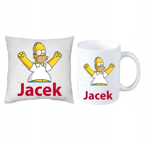 Homer Simpson ZESTAW PODUSZKA + KUBEK + IMIĘ