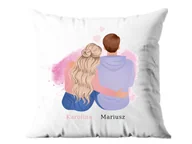 Poduszki dekoracyjne - Poszewka personalizowana z imionami - 1 szt. - miniaturka - grafika 1