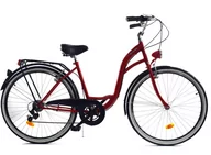 Rowery - Dallas Bike City 7spd 28 cali Damski Czerwono-czarny - miniaturka - grafika 1