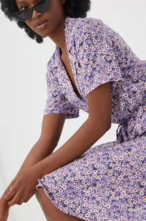 Sukienki - JDY sukienka kolor fioletowy mini rozkloszowana - grafika 1