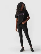 Spodnie sportowe damskie - Damskie legginsy basic 4F 4FWAW24TTIGF185 - czarne - miniaturka - grafika 1