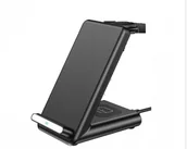 Ładowarki do telefonów - Bezprzewodowa stacja ładująca 3 w 1 – szybkie ładowanie etui do 4mm czarny - miniaturka - grafika 1